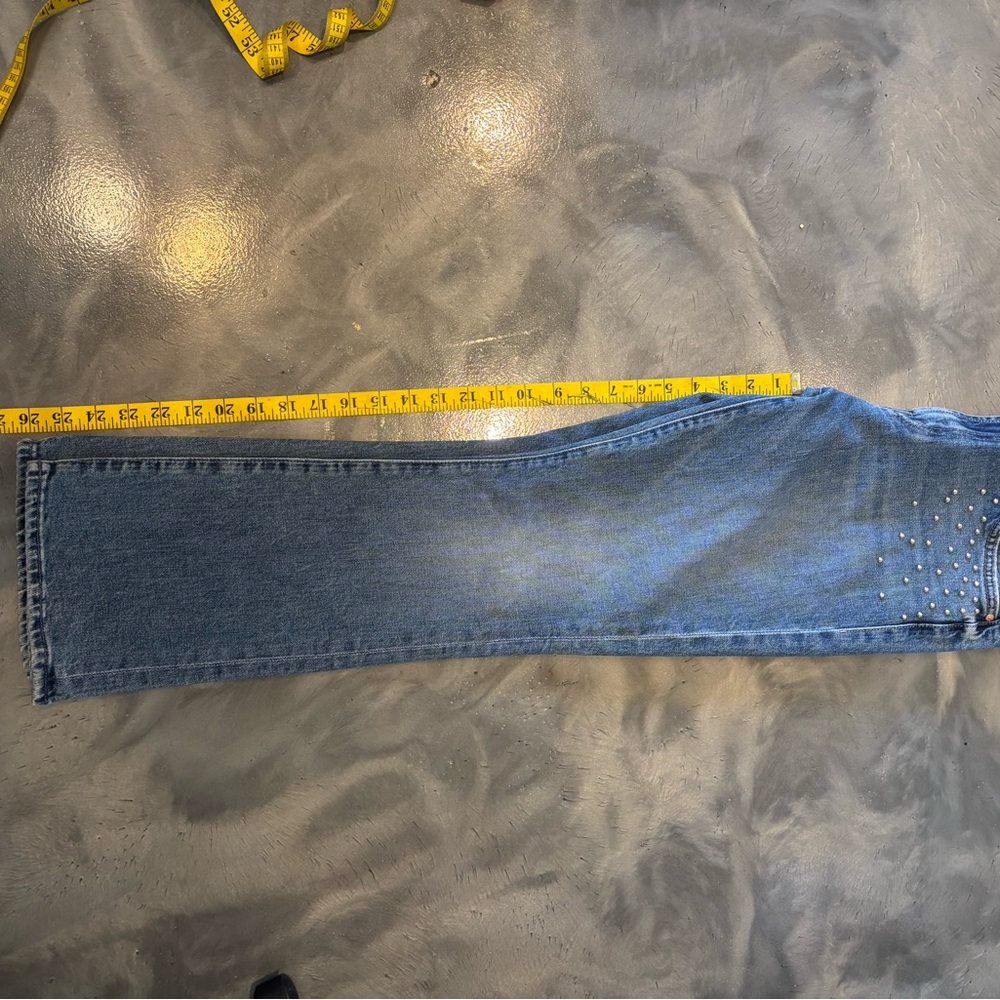 Mother Superior Metal Magic Insider Flood jeans 28 ankle studded blue cropped - Picture 9 of 15
